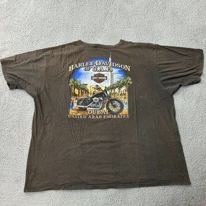 Harley Davidson Shirt Adult XXL 2XL Brown UAE Dubai Nightster Motorcycle Men*